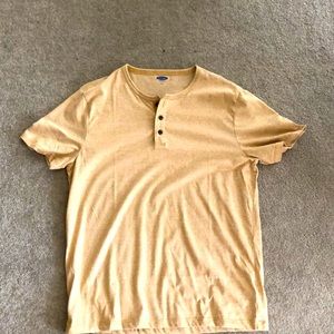 Men’s Large Light Beige Button-Up Tee